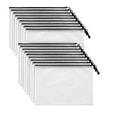 Mifflin Mesh Zipper Pouch Document Bag (Black, A4 Letter Size, 18 Bulk Pack), Clear Travel Zipper Ba | Amazon (US)