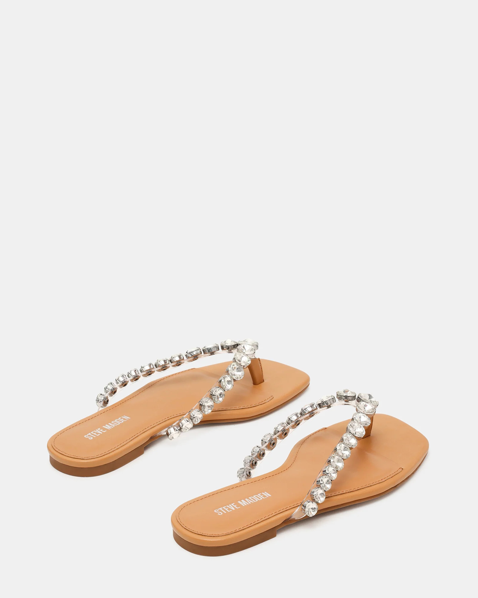 MARBLE Rhinestones Silver Multi Thong Square-Toe Women's Sandal | Steve Madden (US)