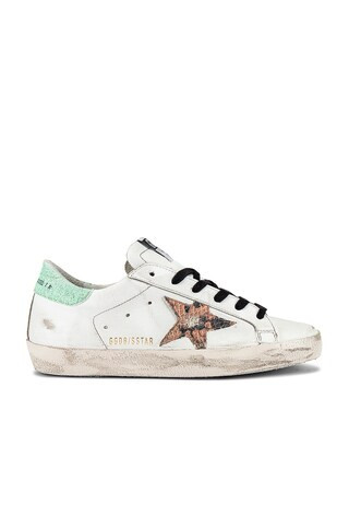 Golden Goose Superstar Sneaker in White & Orange Snake from Revolve.com | Revolve Clothing (Global)