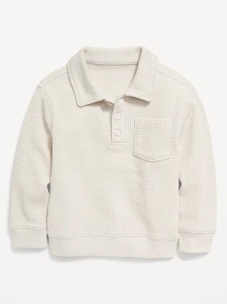 Long-Sleeve Polo Thermal-Knit Top for Toddler Boys | Old Navy (US)