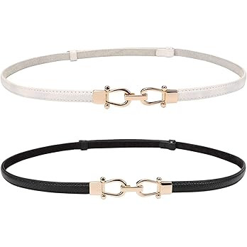 JASGOOD Leather Skinny Belts for Women Plus Size Ladies Thin Waist Belts Adjustable for Jeans Pan... | Amazon (US)