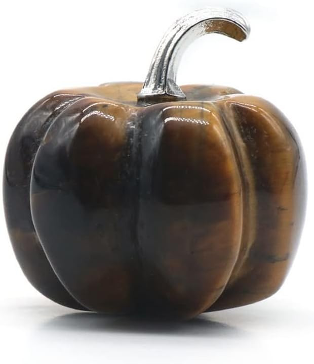 WGPHD Meditation Home Pumpkin Statue Natural Stones Ornament Rose Quartz Opal Carved Reiki Figuri... | Amazon (US)