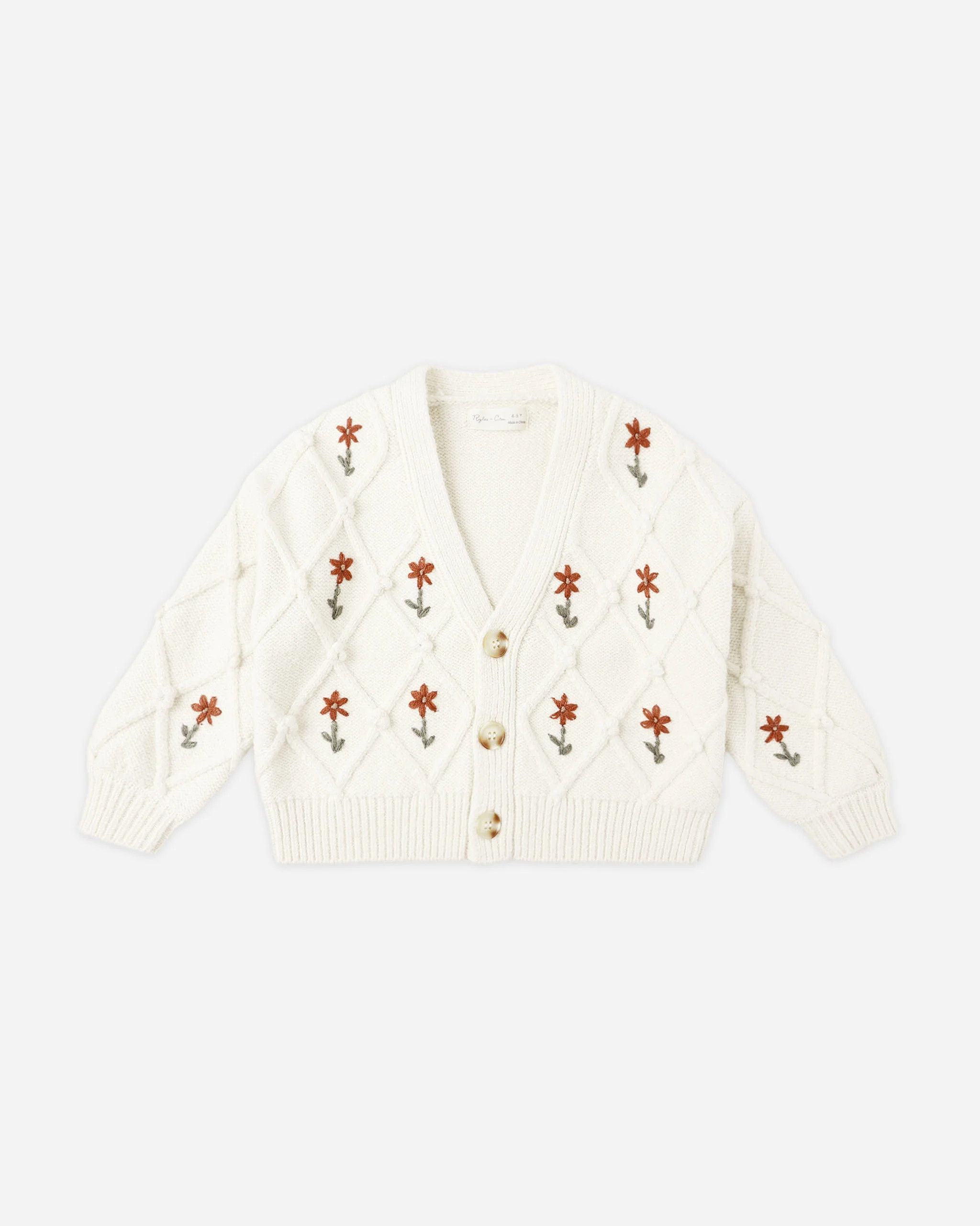 Boxy Crop Cardigan || Winter Daisy Embroidery | Rylee + Cru