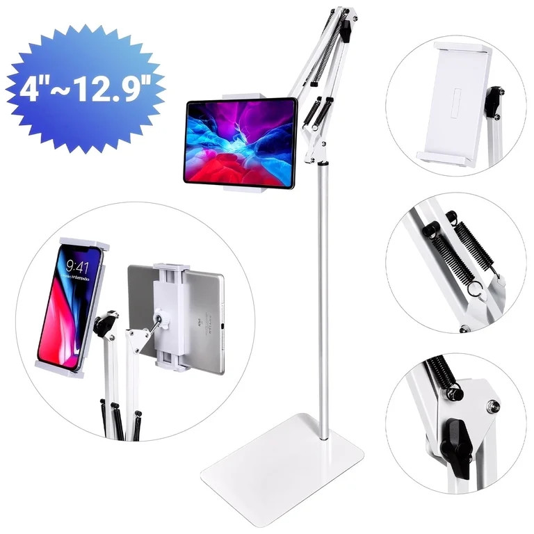 Hanru Tablet Floor Stand, 69" Height Adjustable 360-degree Rotatable Tablet Holder, Arm Stretchab... | Walmart (US)