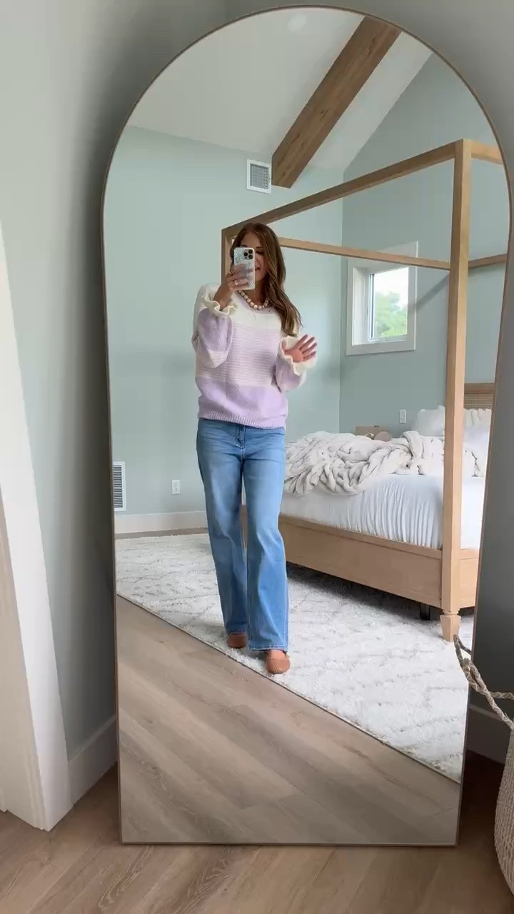 This pastel sweater is such a cute fall find. I love the soft lavender and cream combo with the ruffle cuffs for a little extra detail.

pastel sweater, lavender sweater, fall sweater, cozy sweater, ruffle sleeve sweater, tall girl fashion, casual fall outfit, denim outfit, fall layers, everyday sweater, stangandco

#LTKootd #LTKSeasonal #LTKTall