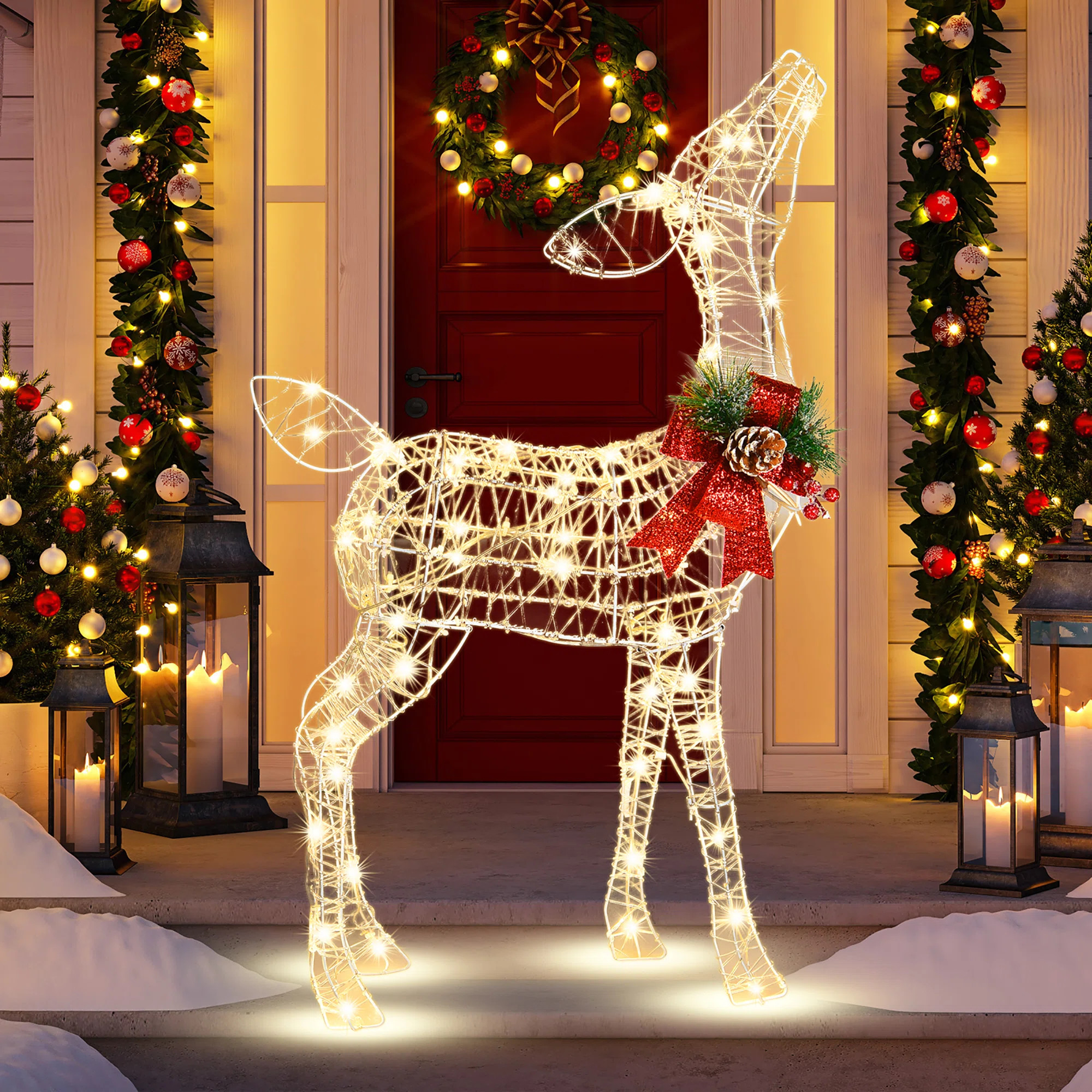 The Holiday Aisle® Christmas Lighted Reindeer Lighted Display & Reviews | Wayfair | Wayfair North America
