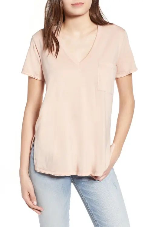 Raw Edge Side Slit Tee | Nordstrom