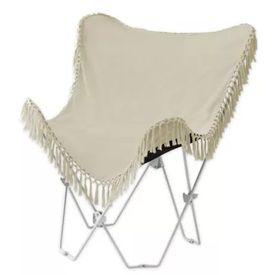 Folding Tassel Butterfly Chair in Beige | Bed Bath & Beyond