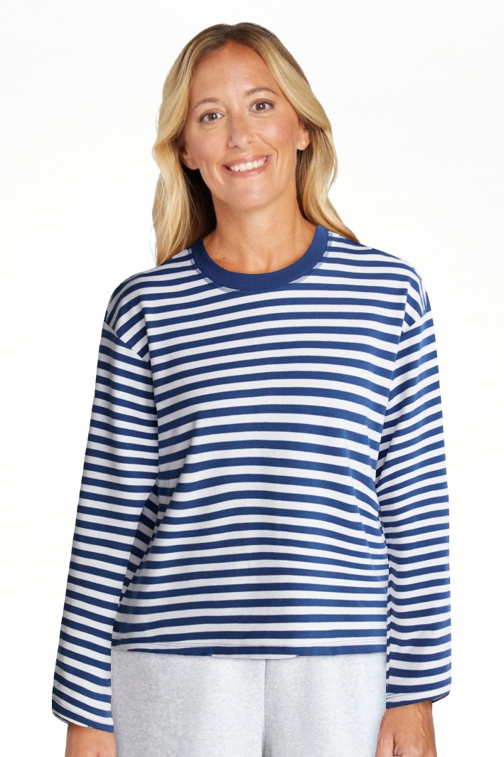 No Boundaries Oversize LS Stripe Tee, Women\u2019s Sizes XXS-XXL | Walmart (US)