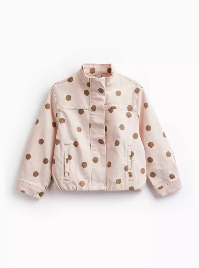 Buy Pink Polka Dot Denim Jacket 9-10 years | Jackets | Tu | Tu Clothing