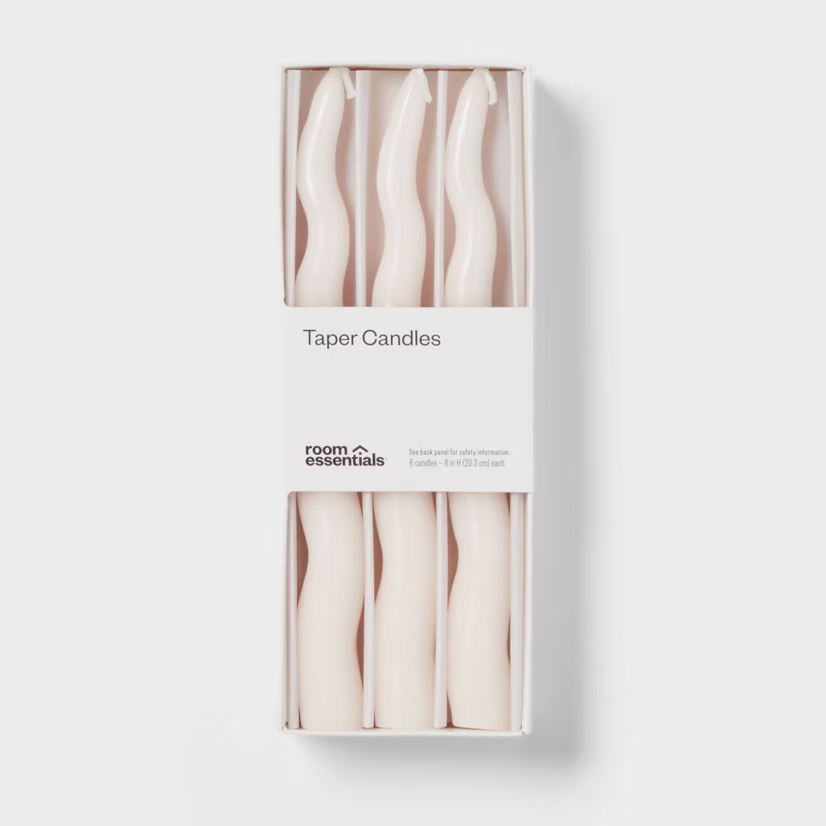 6pk Taper Candle Set White Wavy - Room Essentials™ | Target