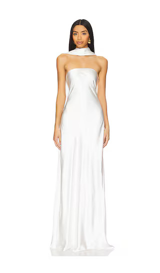Lilia Sash Neck Maxi Dress in Ivory | Revolve Clothing (Global)
