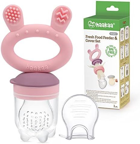 haakaa Baby Food Feeder/Fruit Feeder Pacifier Silicone Baby Feeder Teether for Babies Infant Teethin | Amazon (US)
