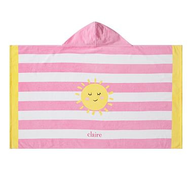 Sunshine Stripe Kid Beach Hooded Towel | Pottery Barn Kids