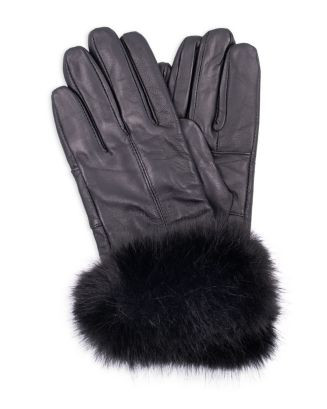Faux Fur Trim Leather Gloves | Bloomingdale's (US)