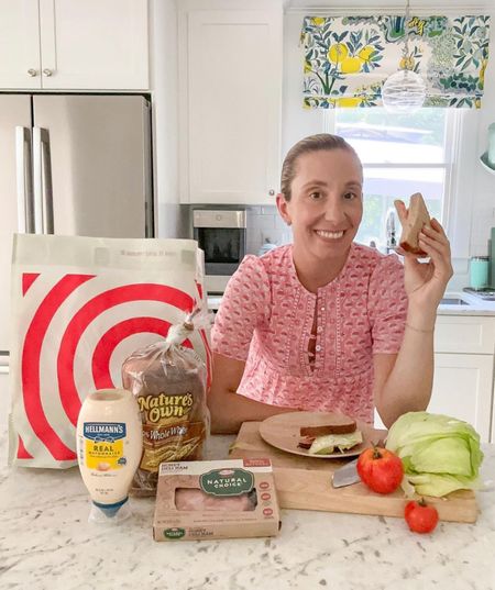 #AD Get ingredients for the ultimate ham sandwich with @target! ✔️ Two slices of toasted @naturesownbread ✔️@hormelnaturalchoice honey ham ✔️A thin spread of @hellmannsmayonaisse ✔️Lettuce + Tomato ✔️Sweet pickles ✔️Always cut diagonally ✔️Enjoy! #ad #target #targetpartner #jointheclub #BTSsammies #stackuptheflavor
