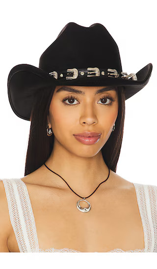 Faux Suede Juniper Cowboy Hat in Black | Revolve Clothing (Global)