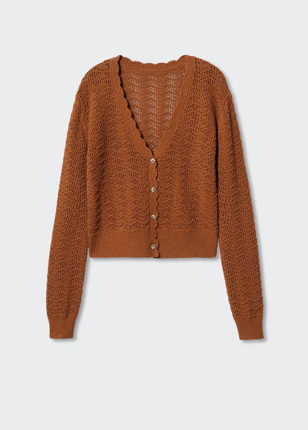 Openwork cardigan with scalloped edges -  Women | Mango USA | MANGO (US)