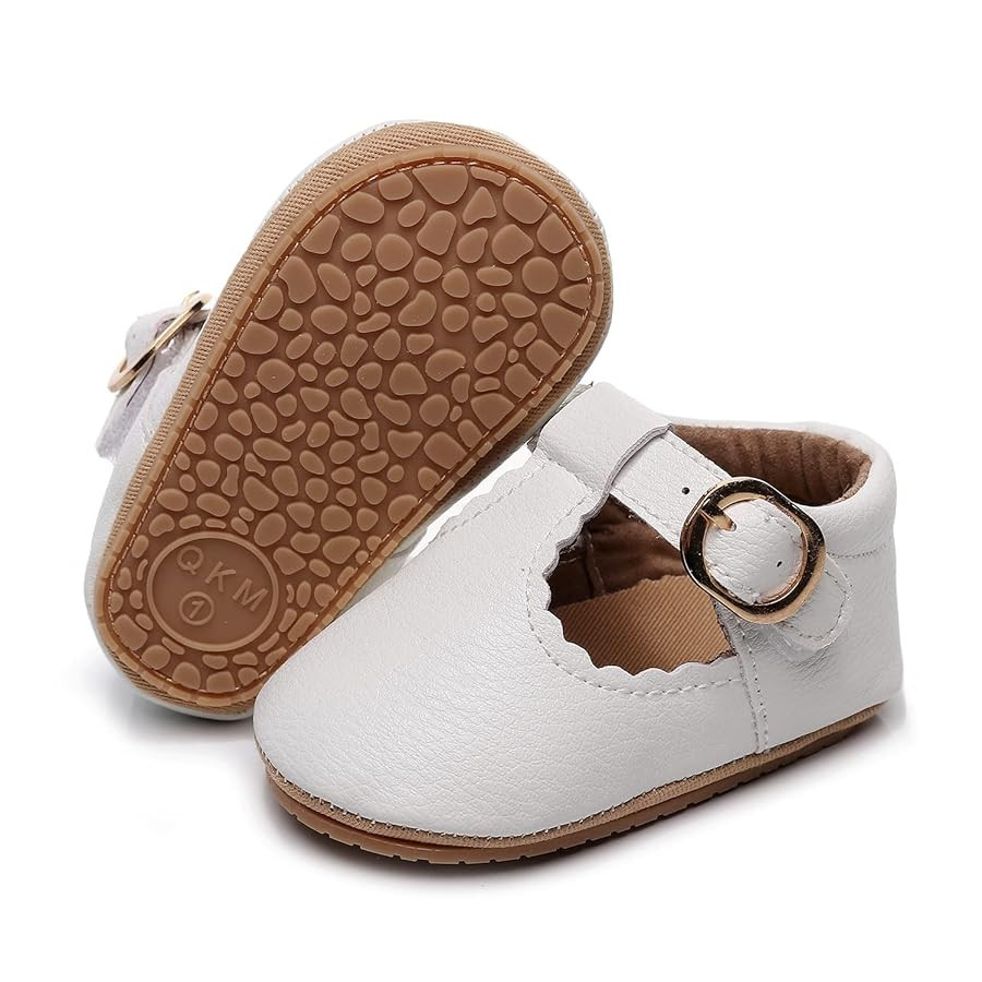 HONGTEYA Infant Baby Girls Mary Jane Flats Non Slip for Toddler First Walkers Soft Sole PU Leathe... | Amazon (US)