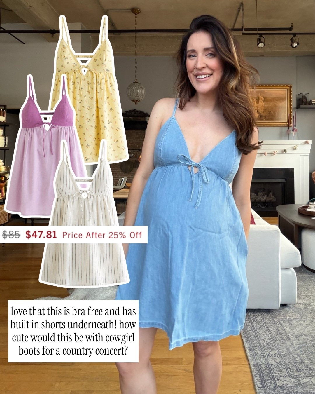 Bra free dress that has shorts underneath!! @abercrombie 25% off everything + extra 25% off dresses with code: AFLTK

#LTKBump #LTKSpringSale #LTKSaleAlert