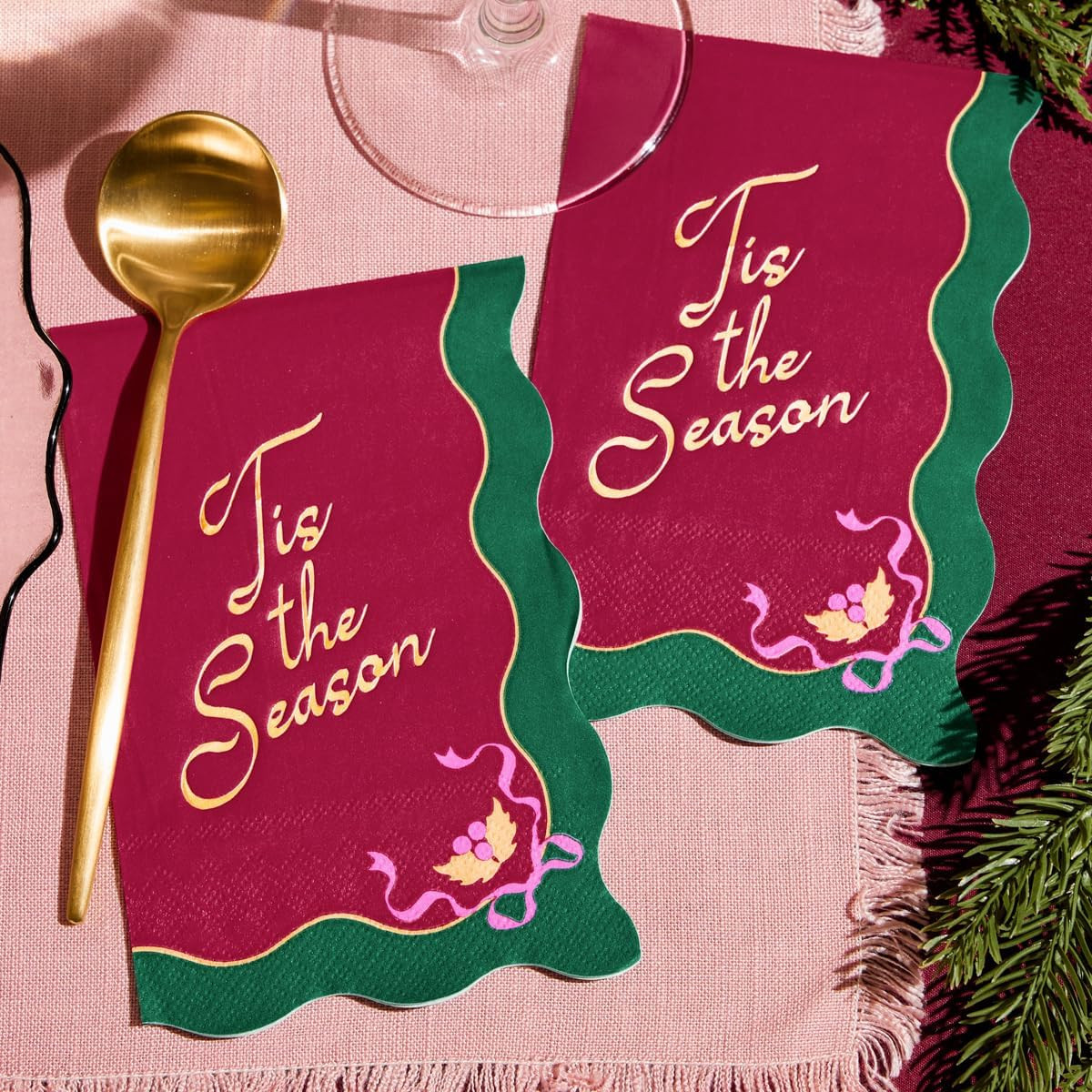 xo, Fetti Tis the Season Napkins - 3-ply, 50 pcs | Christmas Party Decorations, Xmas Party Tables... | Amazon (US)