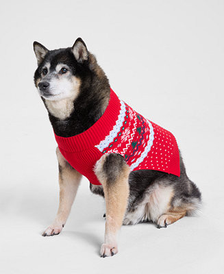 Holiday Lane Fair Isle Dog Sweater, Macy's Exclusive - Macy's | Macy's