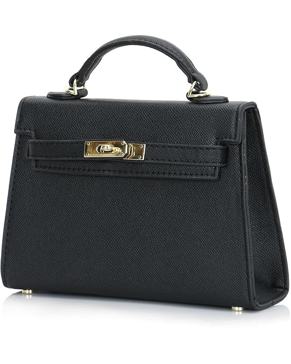 Womens Mini Leather Satchel Bags 9 * 2.5 * 5.5in Shoulder Purses Top Handle Handbags Ladies Desig... | Amazon (US)