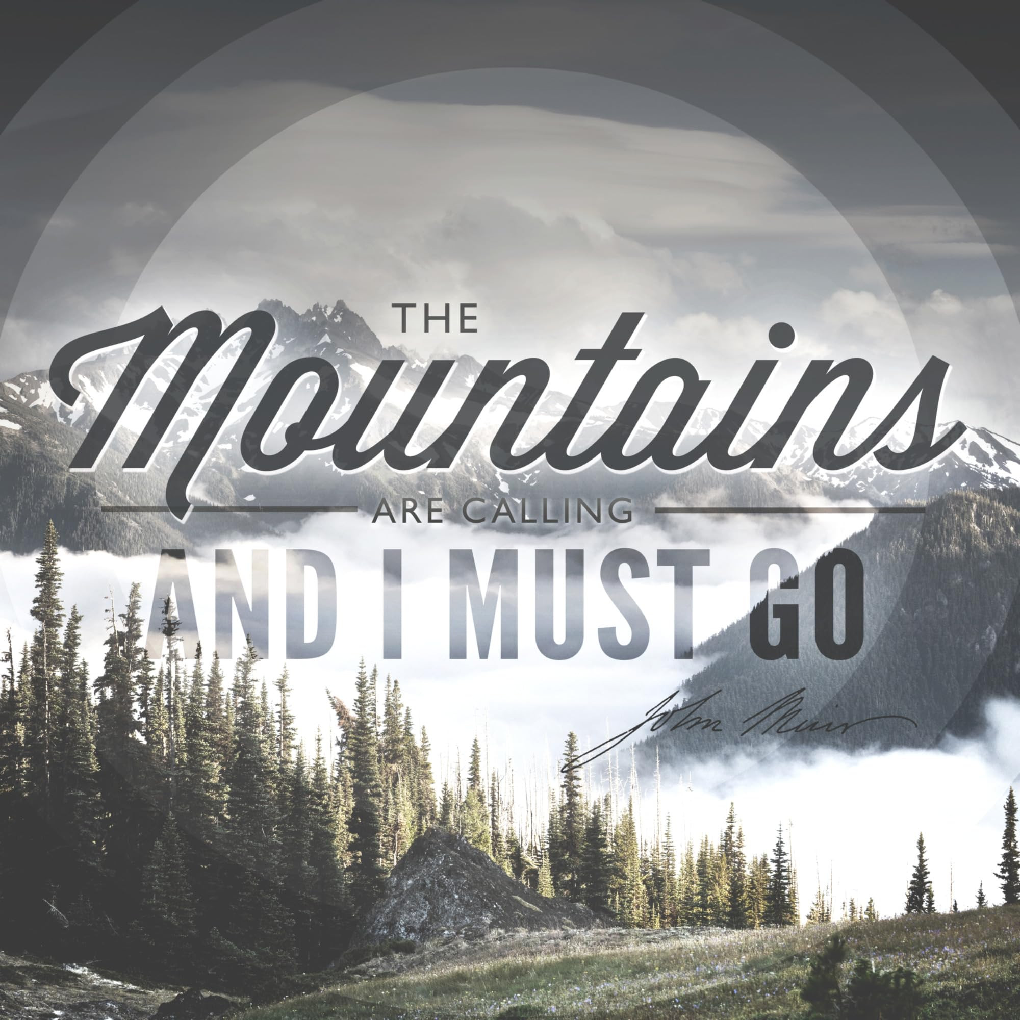 John Muir, The Mountains are Calling (Absorbent Ceramic Coaster, Single, Cork Back, Kitchen Table Decor) | Amazon (US)