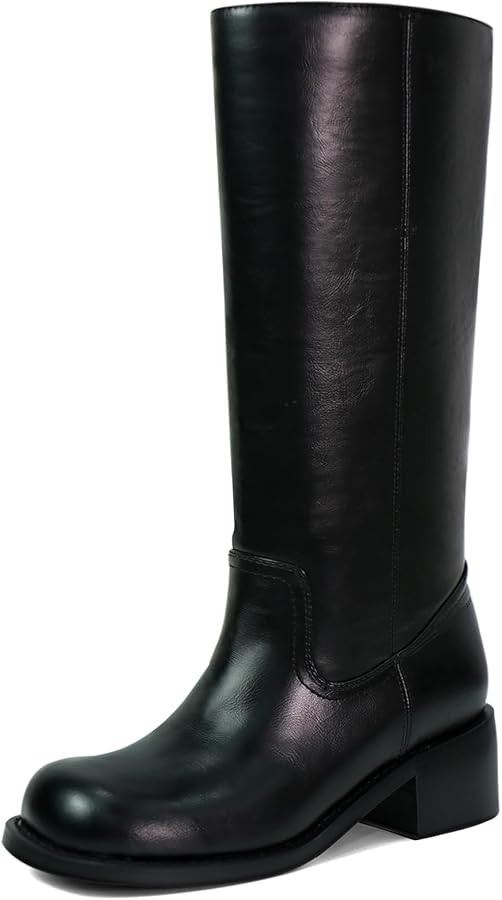 Women's Knee High Boots Square Toe Chunky Block Heel Long Boots for Women Comfortable Low Heel Wo... | Amazon (US)