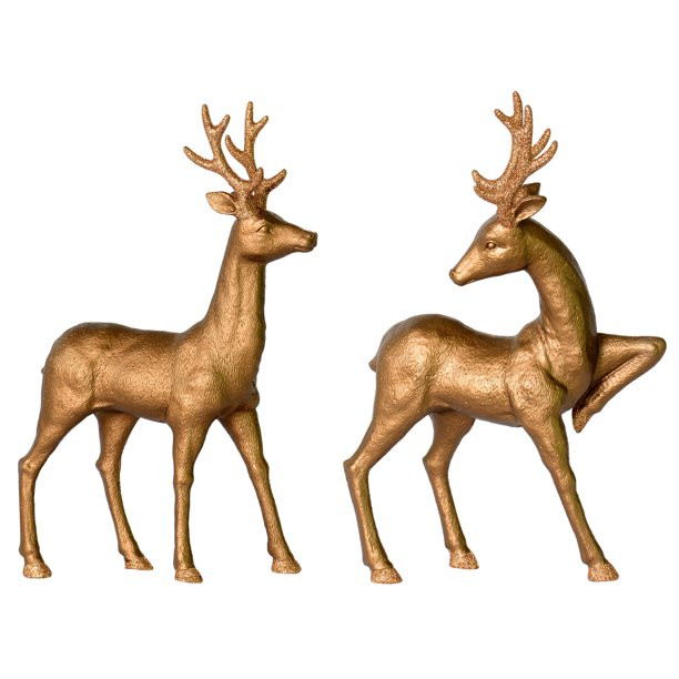 Vickerman 13" Mocha Deer Christmas Ornament Set - Walmart.com | Walmart (US)