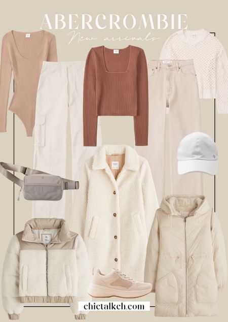 Neutral casual outfits via Abercrombie! 
Athleisure, cargo pants, neutral outfit, neutral look, sherpa jackets, beige jeans

#LTKFind #LTKsalealert #LTKunder50