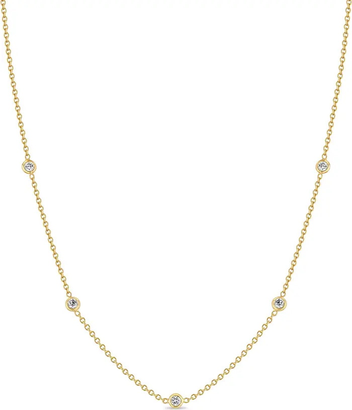 Zoë Chicco 5 Floating Diamond Station Necklace | Nordstrom | Nordstrom