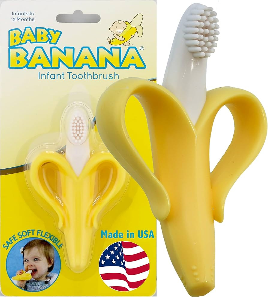 The Original Baby Banana Toothbrush Training Teether Toy, for Babies Infants Toddlers; Teething R... | Amazon (US)