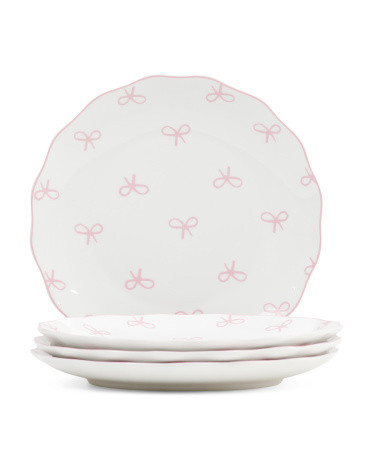 Set Of 4 Porcelain Simply Bow Appetizer Plates | TJ Maxx