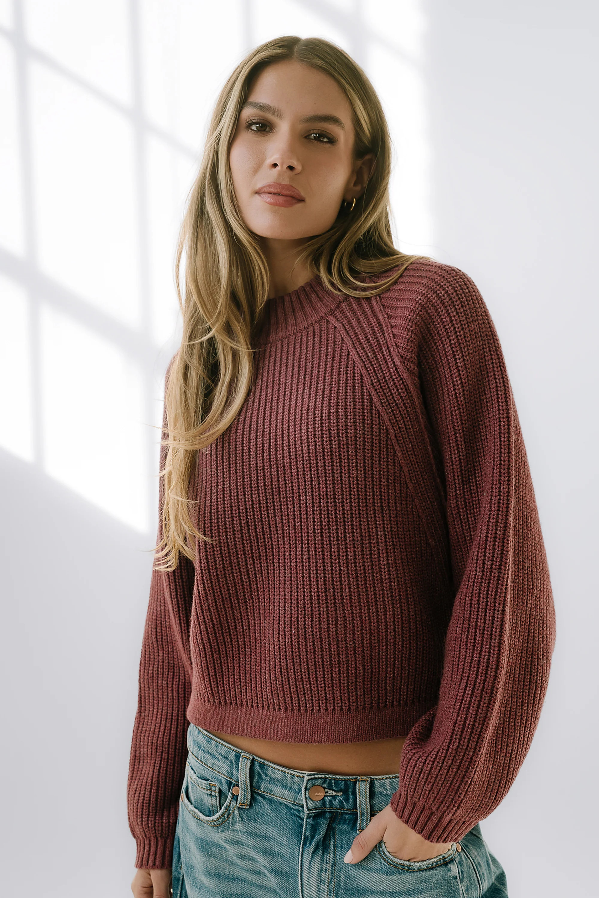 Shayla Knit Sweater in Burgundy | Böhme US