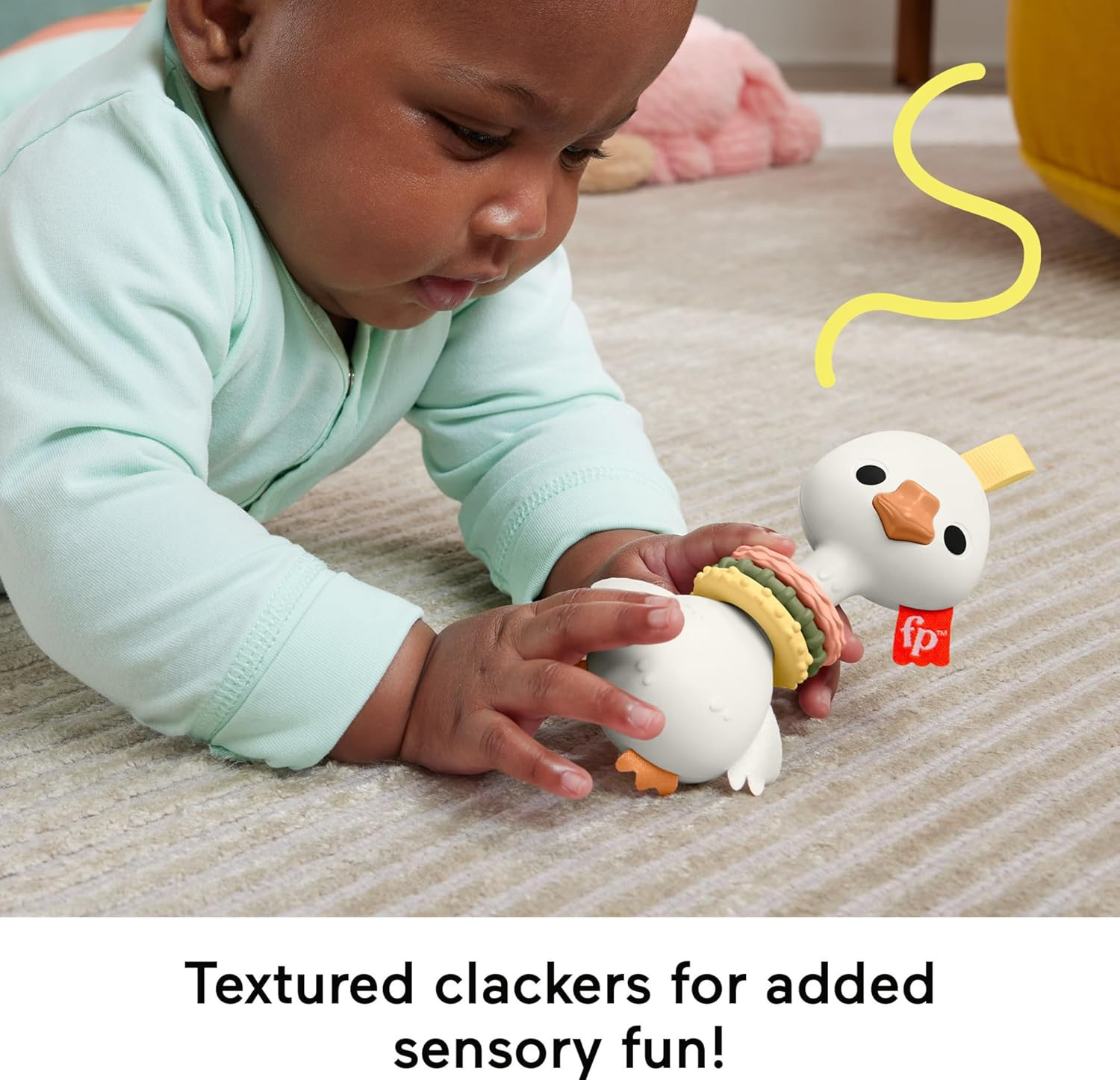Fisher-Price Newborn Toy Clack & Quack Goose, Animal Themed Baby Rattle for Developmental Play In... | Amazon (US)