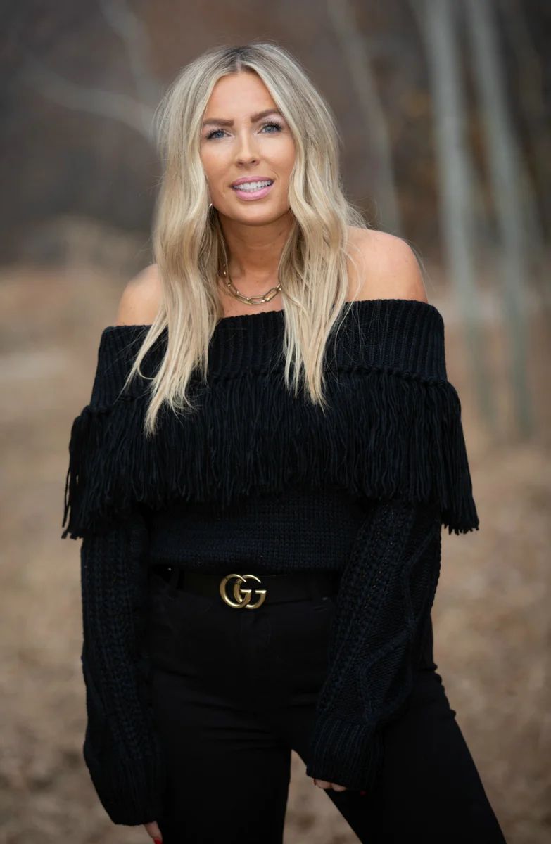 Meet And Greet Off Shoulder Fringed Knit Sweater- 3 colors | Apricot Lane Boutique