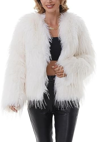 QUENTY PIELIES Faux Fur Coat Women’s Jacket Shaggy Outwear Long Sleeve Warm Winter | Amazon (US)