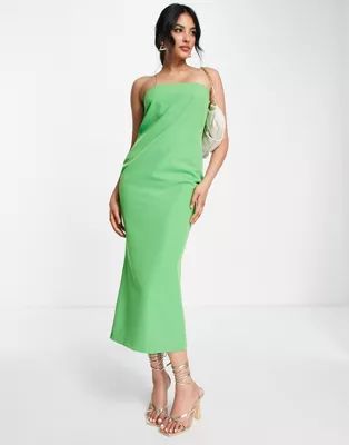 Pretty Lavish backless bandeau midaxi dress in green | ASOS (Global)