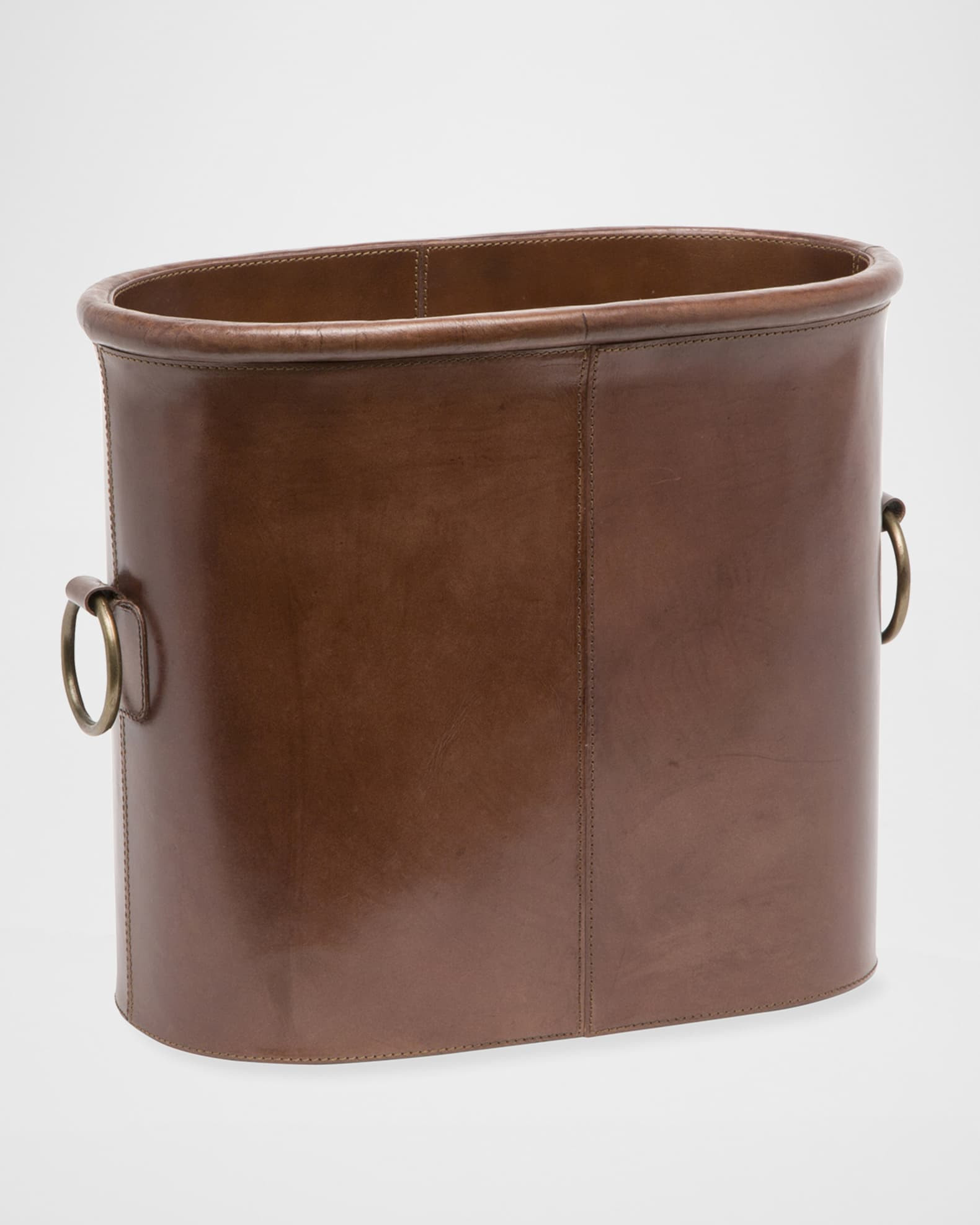Ogden Oval Leather Magazine Holder | Neiman Marcus