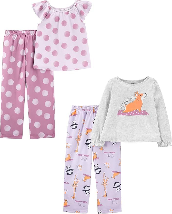 Simple Joys by Carter's Girls' 4-Piece Poly Pajamas | Amazon (US)