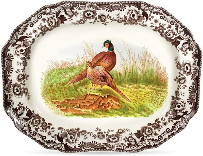 Spode \u2013 Woodland \u2013 Octagonal Platter - Pheasant - Brown/White | Amazon (US)