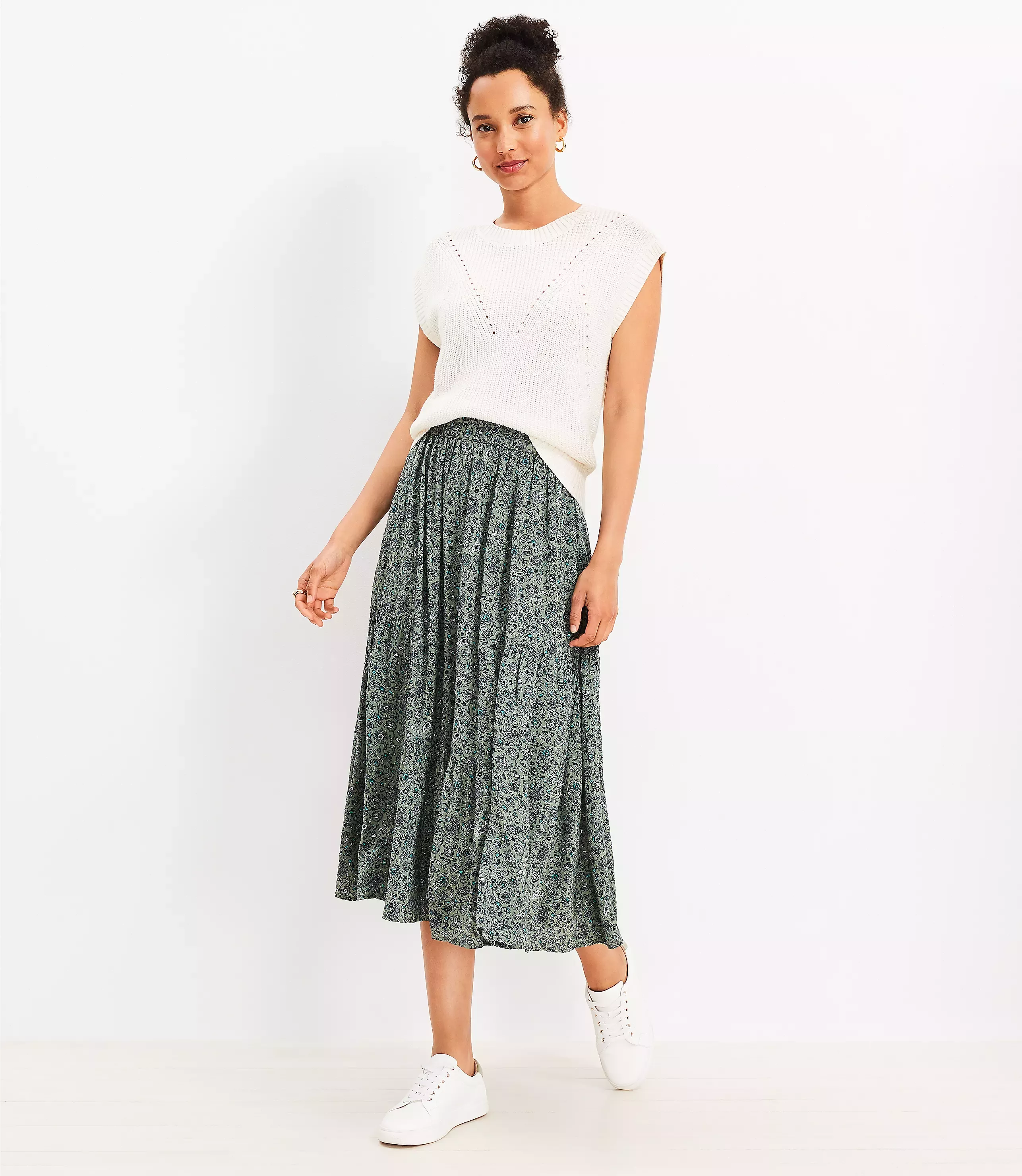 Clip Tiered Midi Skirt curated on LTK