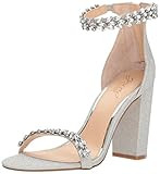Jewel Badgley Mischka womens Mayra Heeled Sandal, Silver Glitter, 5.5 US | Amazon (US)