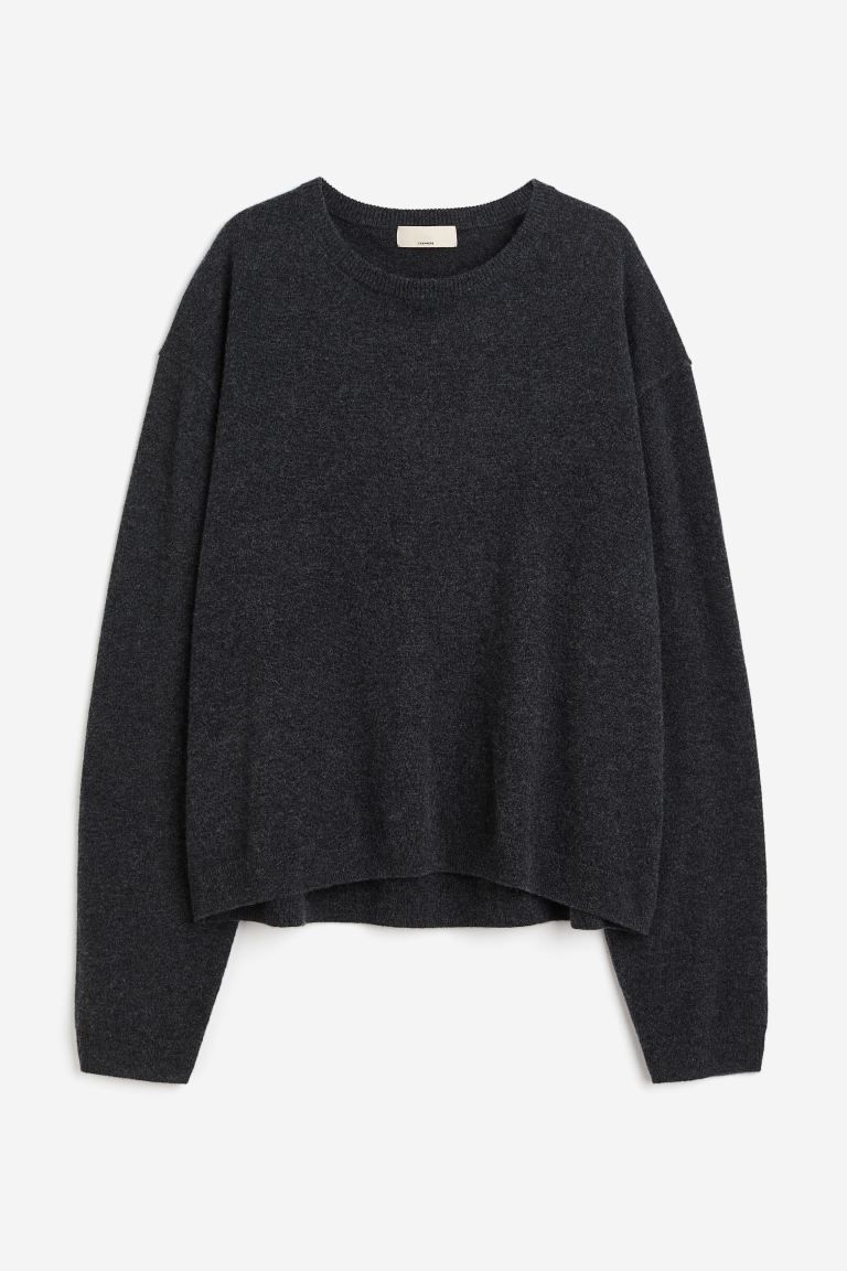 Fine-knit cashmere jumper - Dark grey - Ladies | H&M GB | H&M (UK, MY, IN, SG, PH, TW, HK)