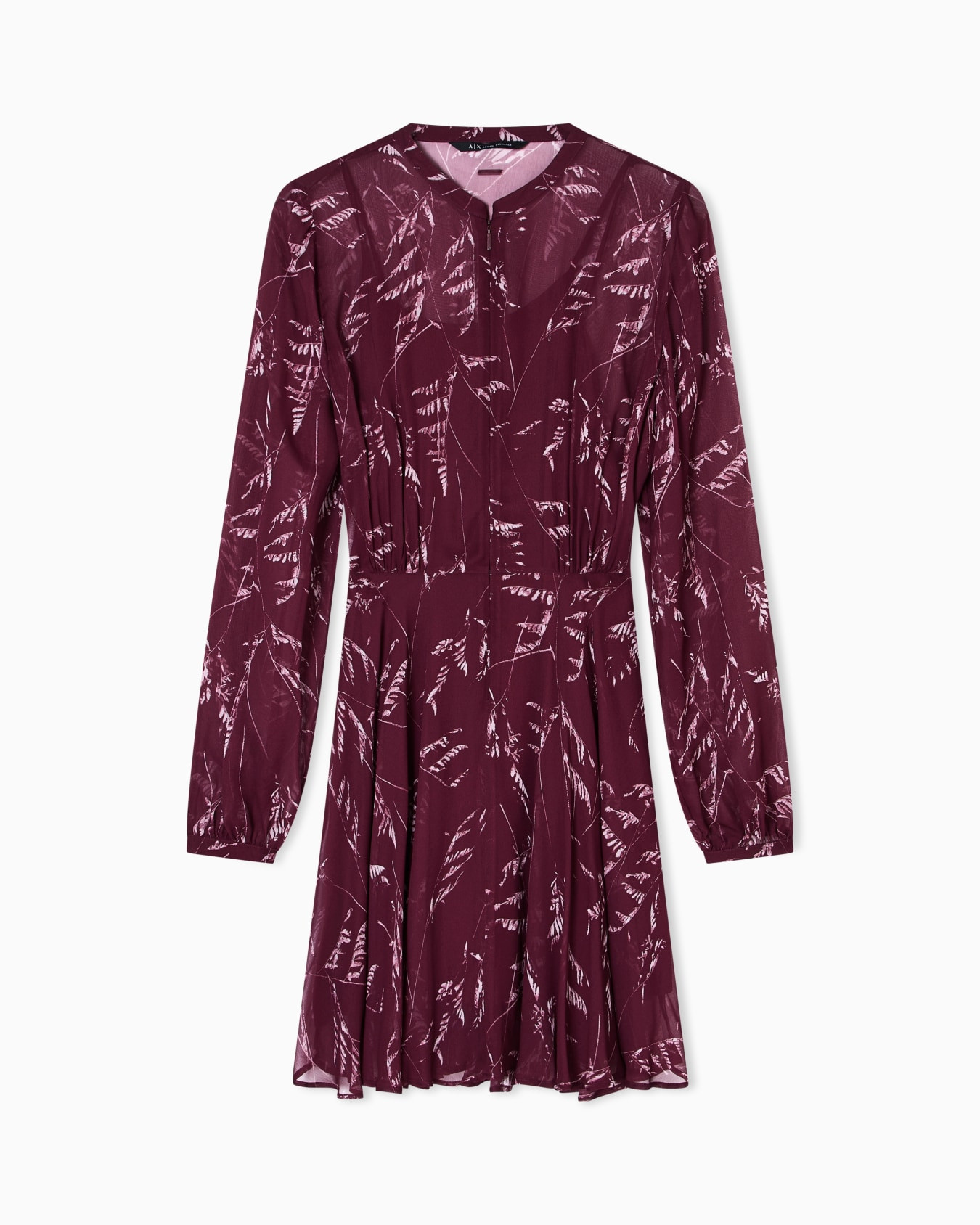 Foliage Print Chiffon Midi Dress | Armani US