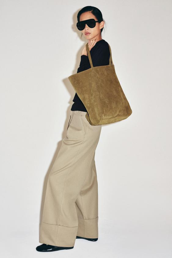 Zara - Suede Maxi Shopper Bag - 1-525 - One Size Only - Woman | Zara US