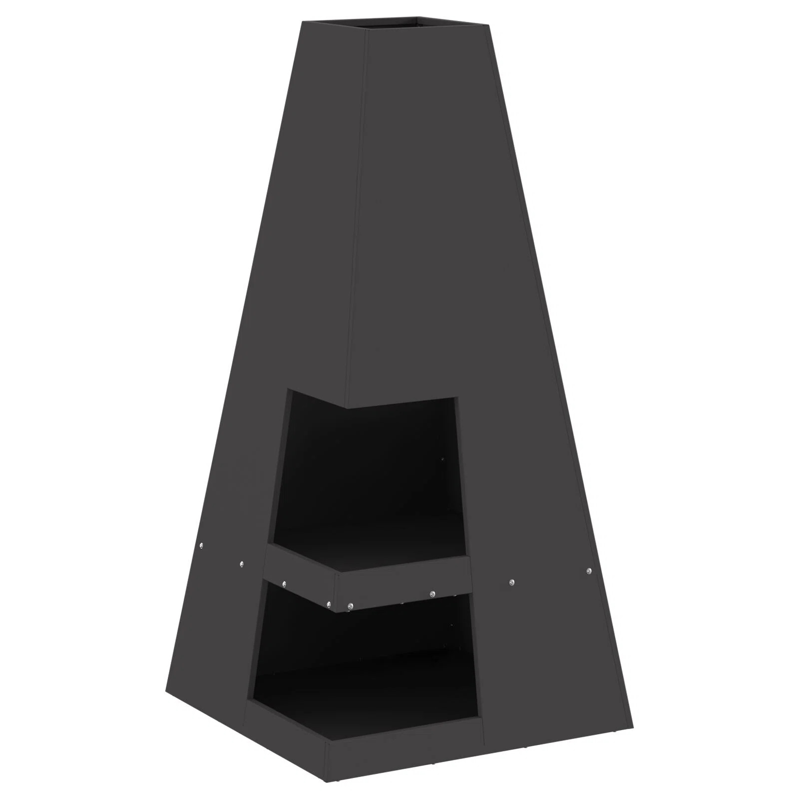 Fire Pit With Log Storage 100 Cm Steel | Wayfair North America