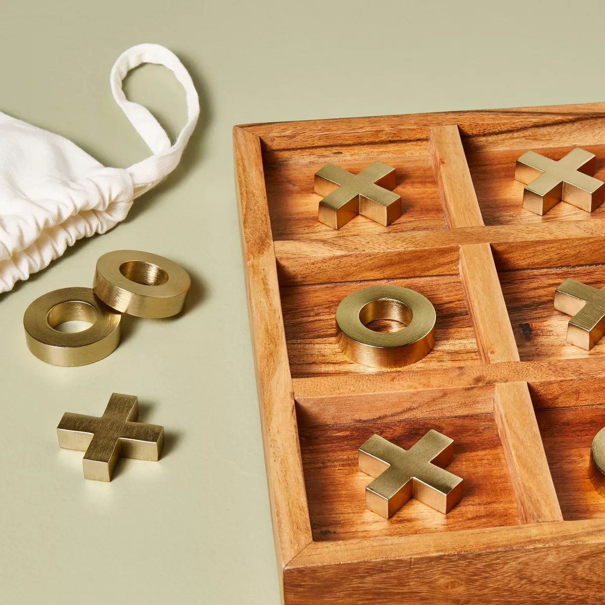 Brass and Wood Tic-Tac-Toe Game - 10pc - Hearth & Hand™ with Magnolia | Target