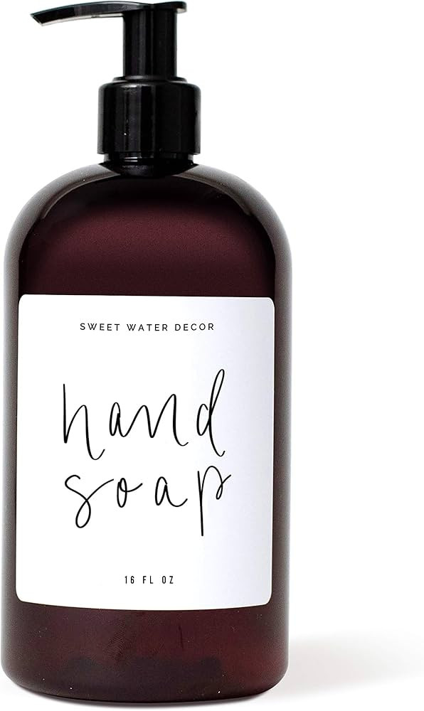 Sweet Water Decor Amber Plastic Refillable Jar Soap Dispensers | Modern Kitchen Hand Soap Dispens... | Amazon (US)